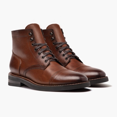 Brown Thursday Boots Captain Men's Lace-Up Boots | MY34219IJ