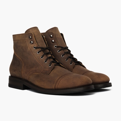 Brown Thursday Boots Captain Men's Lace-Up Boots | MY63217QA