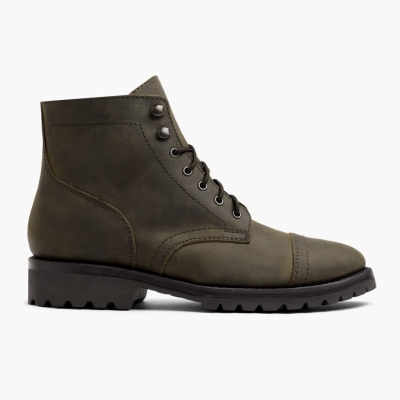 Olive Thursday Boots Captain Men's Lace-Up Boots | MY38904XO